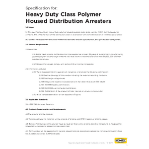 -1 Specification for IEEE Heavy Duty Class Distribution Arresters (TD01077E)